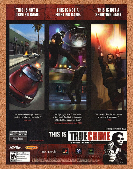 2003 True Crime Streets Of LA PS2 Original Ad - for just $17.99! 