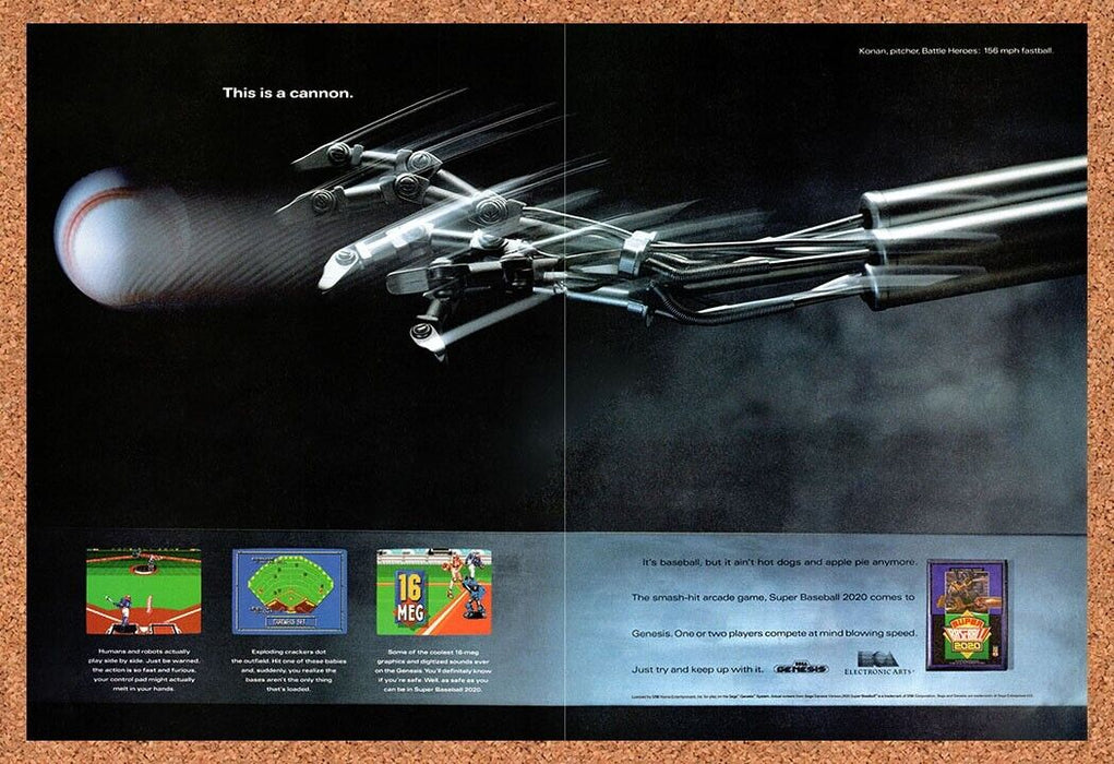 1993 Super Baseball 2020 Sega Genesis Original Ad v1 - for just $21.49! 