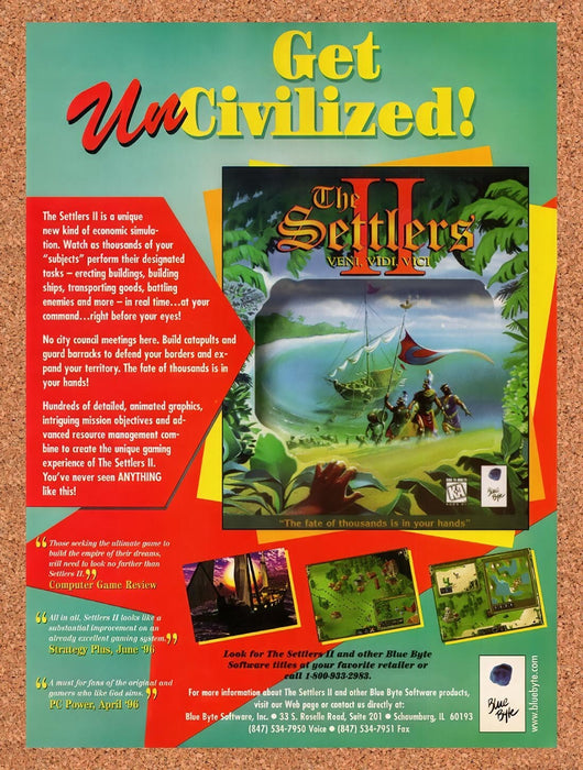 1996 Settlers II Veni Vidi Vici PC Original Ad v1 - for just $17.99! 