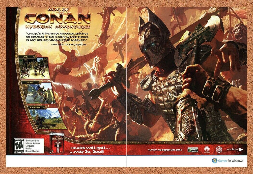 2008 Age Of Conan Hyborian Adventures PC Original Ad v2 - for just $21.49! 