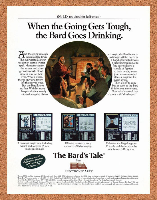 1986 Bard's Tale Commodore-64 Original Ad - for just $17.99! 