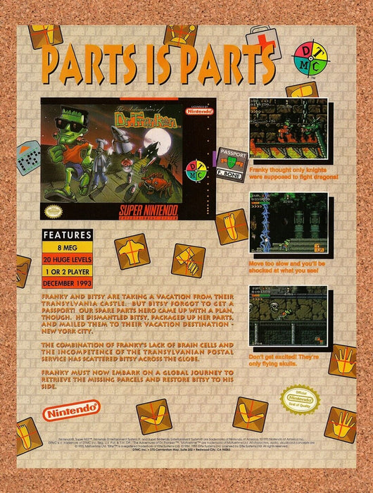 1994 Dr Franken SNES Original Ad v2 - for just $15.29! 