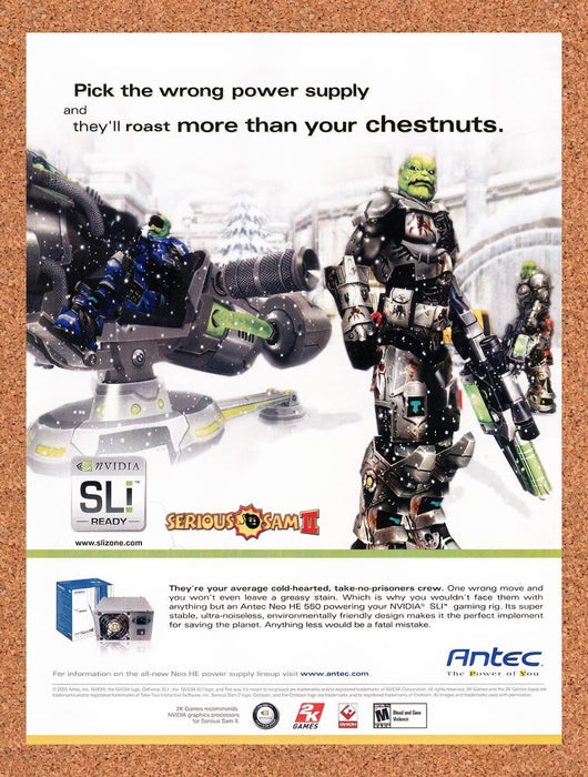 2006 Serious Sam 2 Antec Neo HE 550 Original Ad v4 - for just $19.49! 