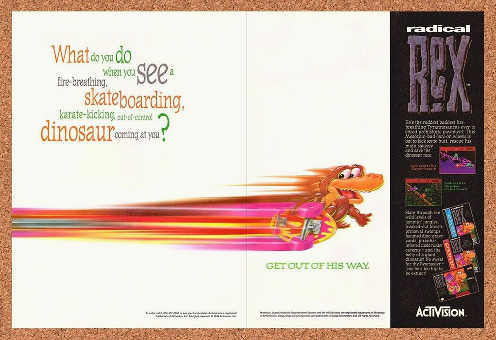 1994 Radical Rex Sega CD Original Ad - for just $21.49! 