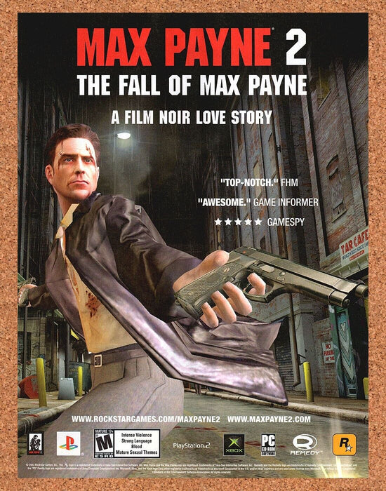 2004 Max Payne 2 Fall Of Max Payne PS2 Original Ad v1 - for just $17.99! 