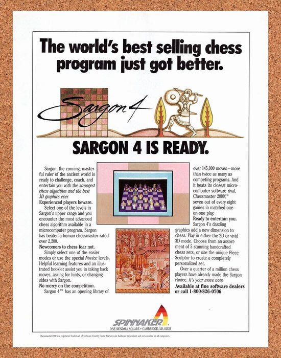 1990 Sargon 4 Chessmaster PC Original Ad v1 - for just $17.99! 