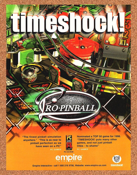 1999 Pro Pinball TimeShock PC Original Ad v1 - for just $17.99! 