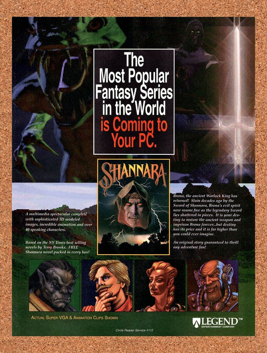 1995 Shannara PC Original Ad - for just $17.99! 