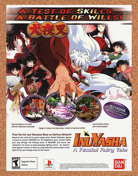 2004 Original InuYasha Feudal Fairy Tale PS2 Ad - for just $17.99! 
