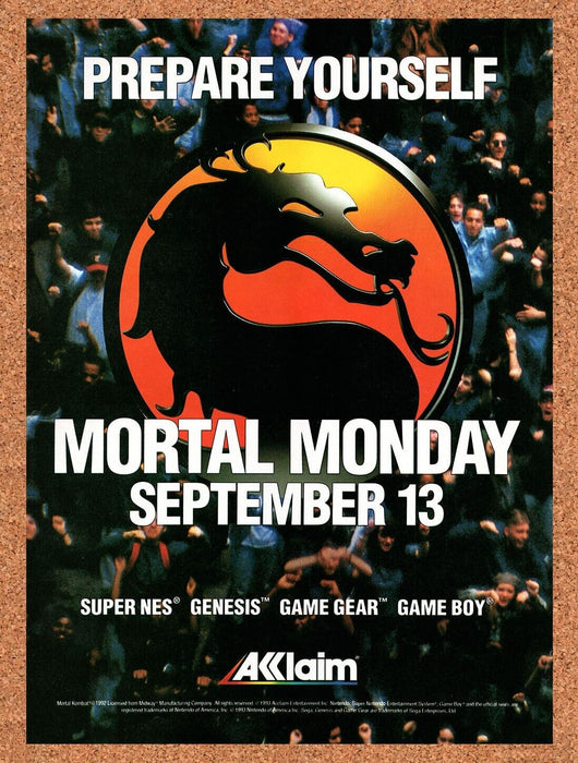 1993 Mortal Kombat SNES Original Ad v13 - for just $17.99! 