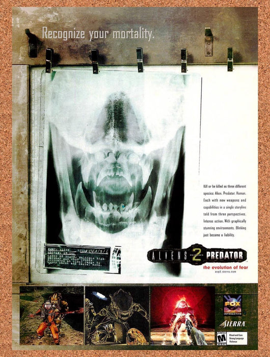 2001 Alien vs Predator 2 X-Ray PC Original Advertisement v1 - for just $19.49! 