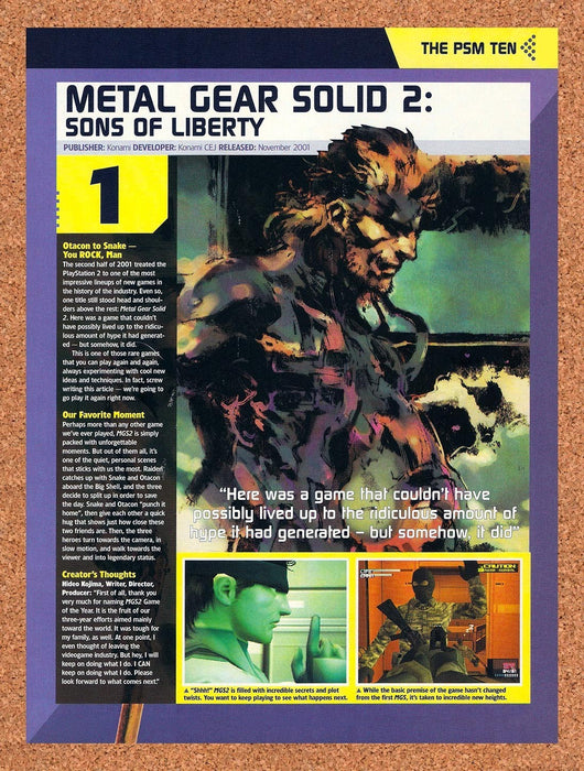 2002 Metal Gear Solid 2 Sons Of Liberty PS2 Original Advertisement vr5 - for just $19.49! 