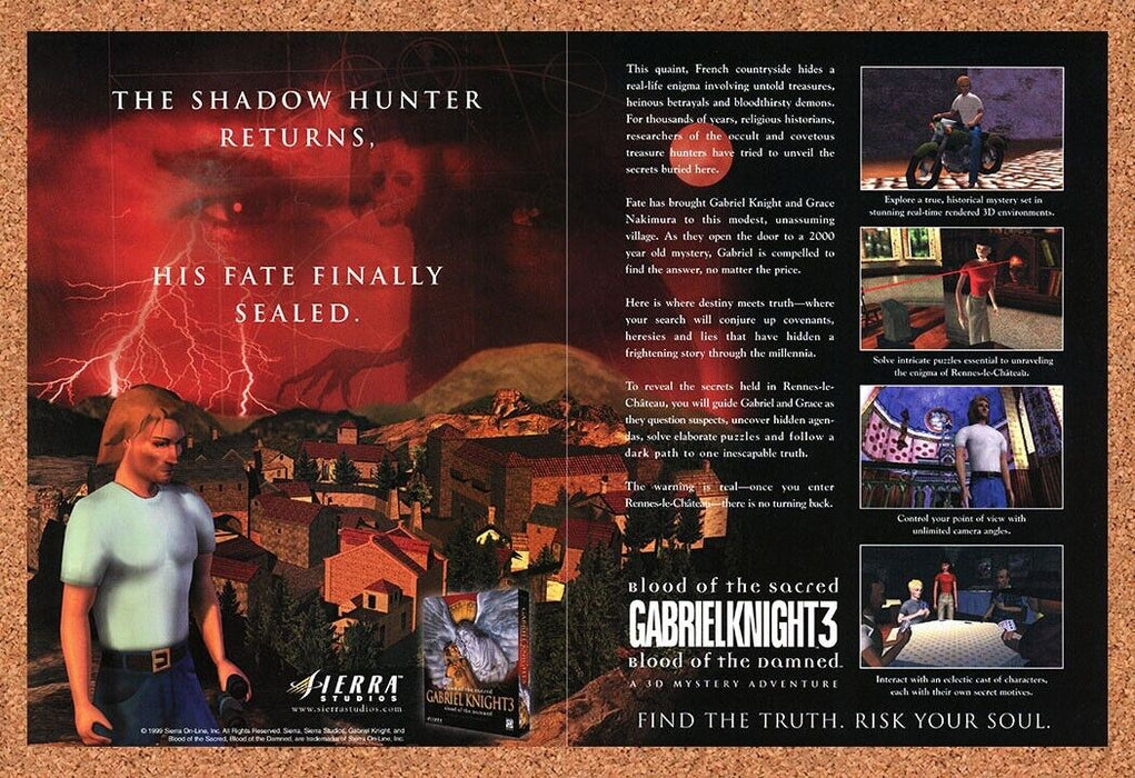 1999 Gabriel Knight 3 Blood Of Damned Original Ad - for just $21.49! 