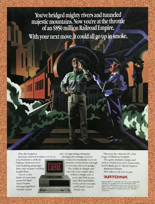 1990 Railroad Empire IBM Original Ad v1 - for just $15.29! 