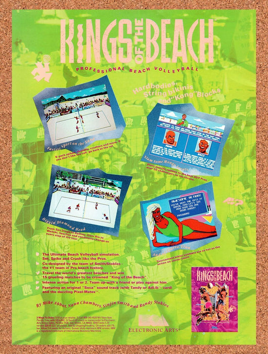 1989 Kings Of The Beach Commodore 64 Original Ad v1 - for just $17.99! 