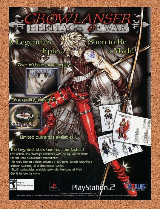 2007 Growlanser Heritage of War PS2 Original Ad - for just $17.99! 