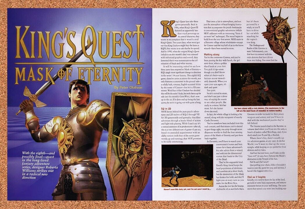 1998 Kings Quest Mask Of Eternity PC Original Ad v3 - for just $21.49! 