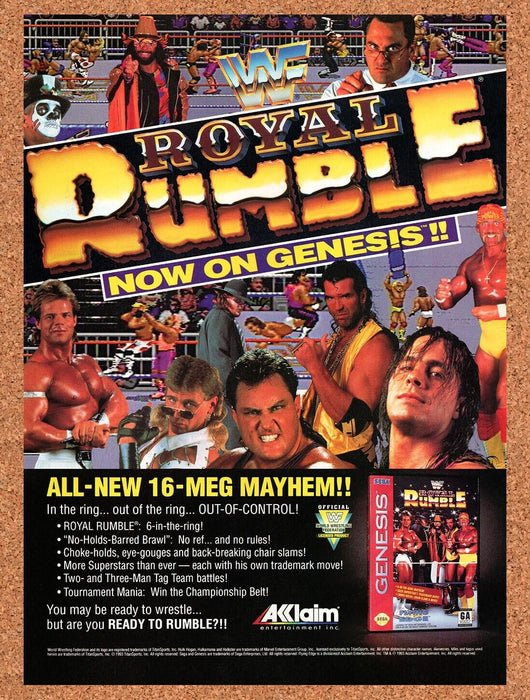 1993 WWF Royal Rumble Genesis Original Ad v4 - for just $17.99! 