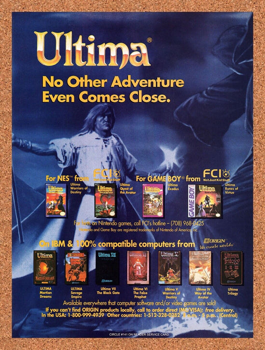 1992 Ultima NES IBM Original Ad v1 - for just $18.49! 
