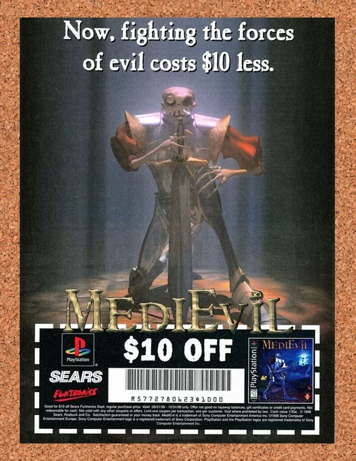 1998 Medieval Sears PS1 Original Sears Funtronics Ad - for just $17.99! 