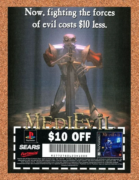 1998 Medieval Sears PS1 Original Sears Funtronics Ad - for just $17.99! 