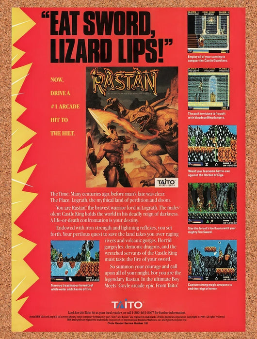 1990 Rastan IBM Original Ad v1 - for just $17.99! 