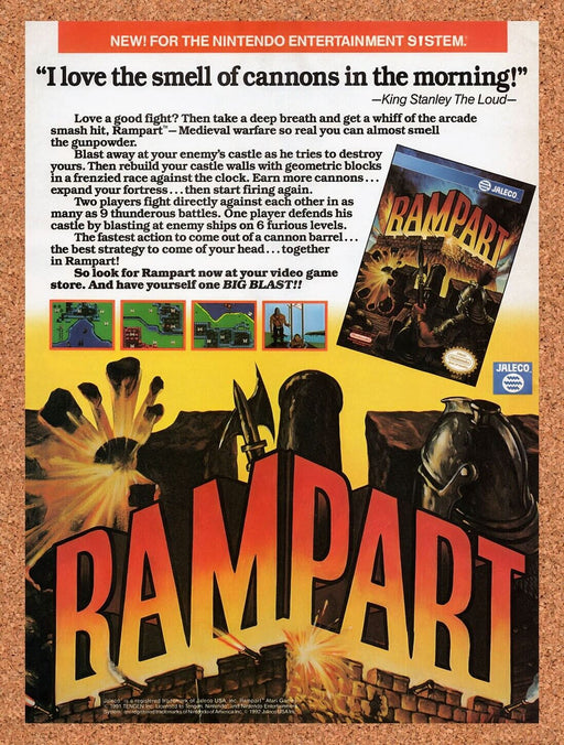 1992 Rampart NES Original Ad v1 - for just $17.99! 