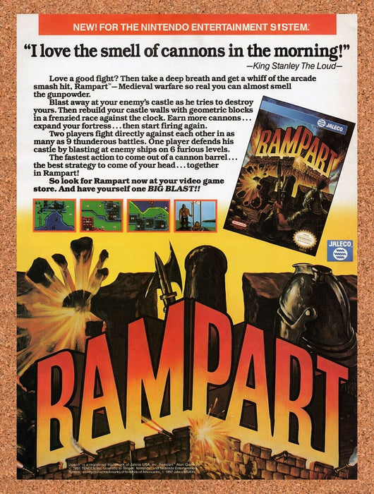 1992 Rampart NES Original Ad v1 - for just $17.99! 