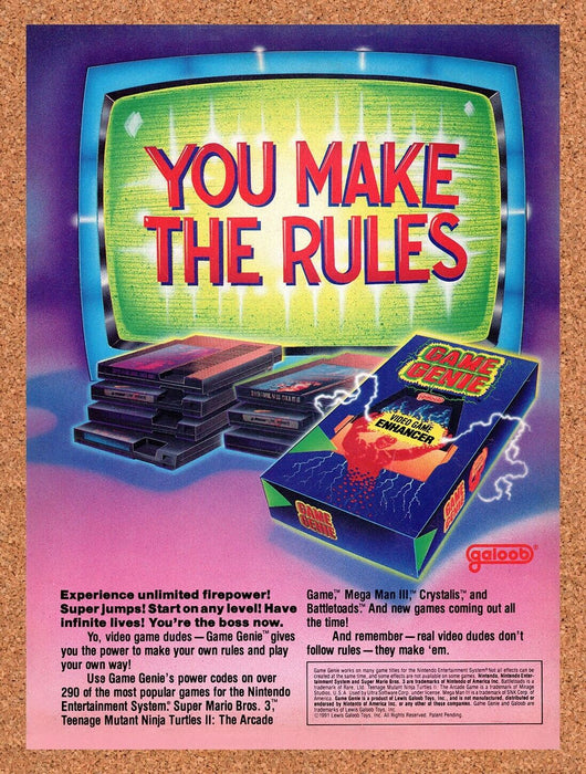 1992 Game Genie NES Original Ad v4 - for just $17.99! 