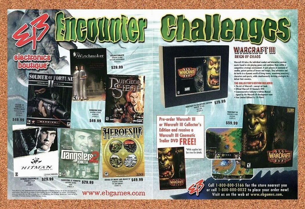 2004 WarCraft III PC Original EB Games Ad v3 - for just $22.49! 