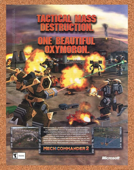 2004 Mech Commander 2 PC Original Tactical Mass Destruction Ad - for just $17.99! 