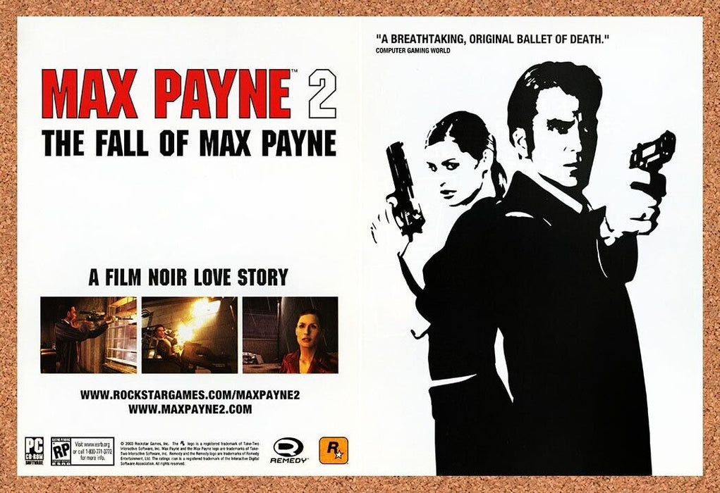 2003 Max Payne 2 Fall Of Max Payne PS2 Original Ad v4 - for just $22.49! 