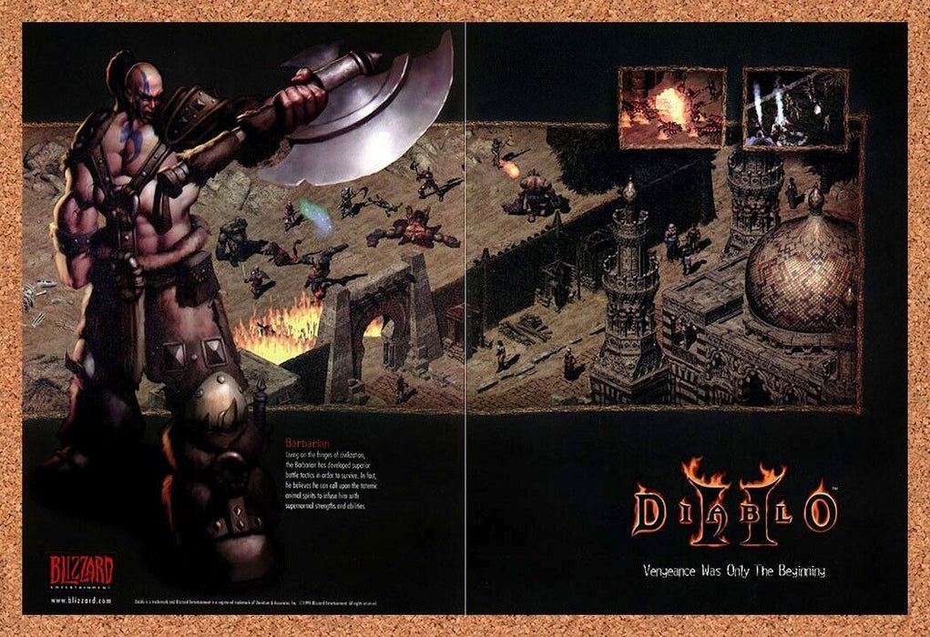 2002 Diablo II PC Barbarian Original Ad - for just $21.49! 
