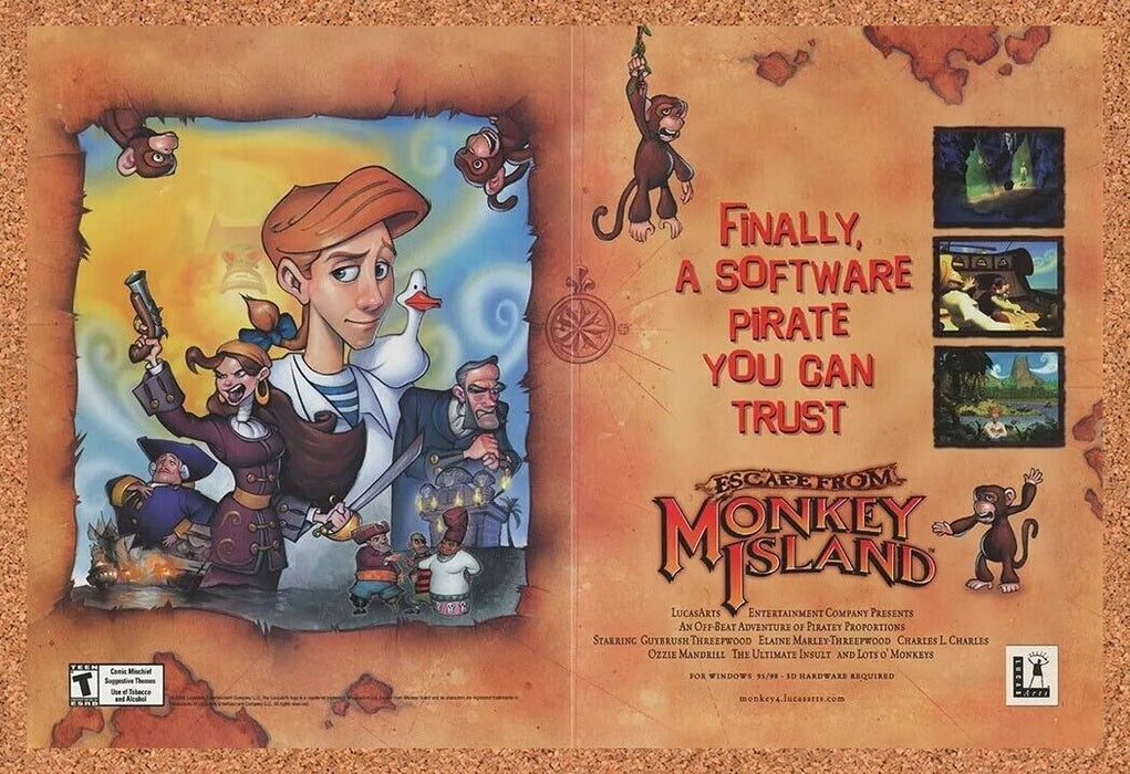 2002 Escape From Monkey Island PC Original Ad - for just $22.49! 