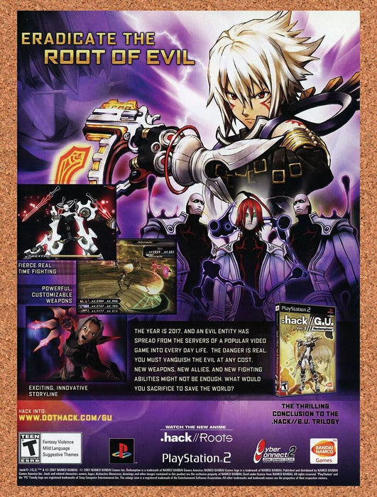 2007 Dot Hack GU Redemption PS2 Original Ad v3 - for just $17.99! 