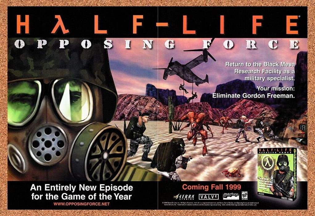 1999 Half-Life Opposing Force PC Original Ad v2 - for just $21.99! 