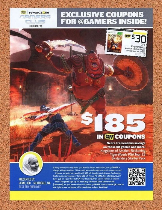 2014 Kingdoms Amalur Reckoning Xbox 360 Original Best Buy Promo Ad v1 - for just $17.99! 