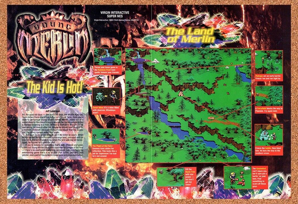 1993 Young Merlin SNES Original Ad v1 - for just $21.49! 