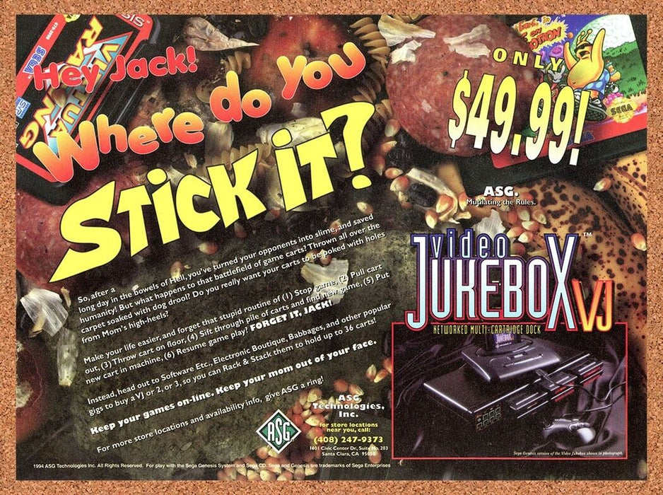 1994 Sega Genesis Video Jukebox VJ Original Ad v2 - for just $17.99! 