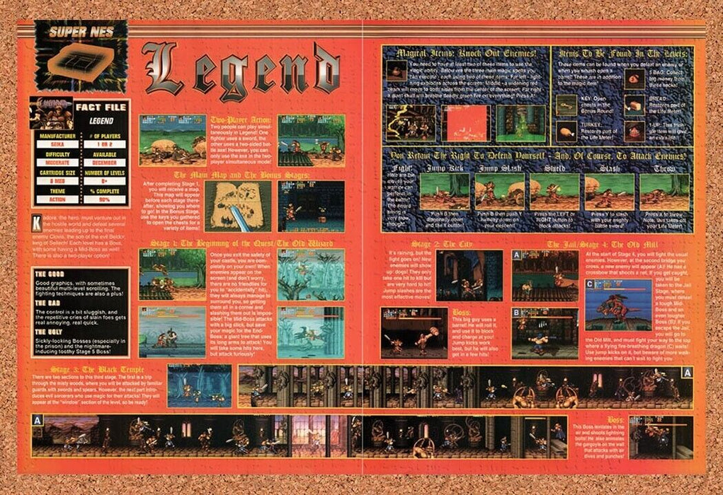 1993 Legend SNES Original Ad v3 - for just $21.49! 