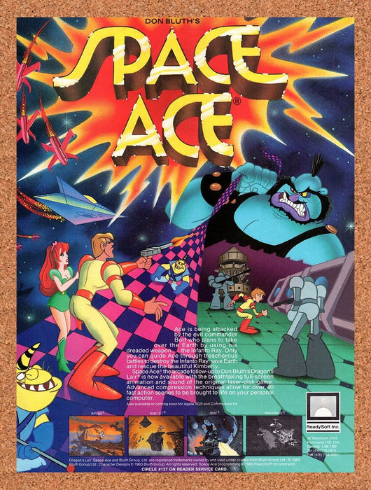 1990 Space Ace Commodore 64 Original Ad v3 - for just $17.99! 