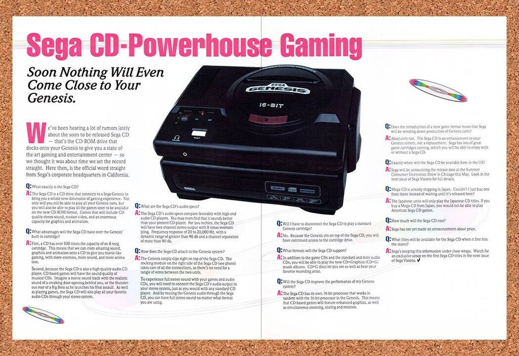1992 Sega CD Console Original Ad v2 - for just $21.49! 