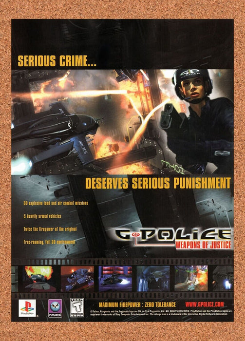 1999 G-Police Weapons Of Justice PS1 Original Ad v1 - for just $17.99! 