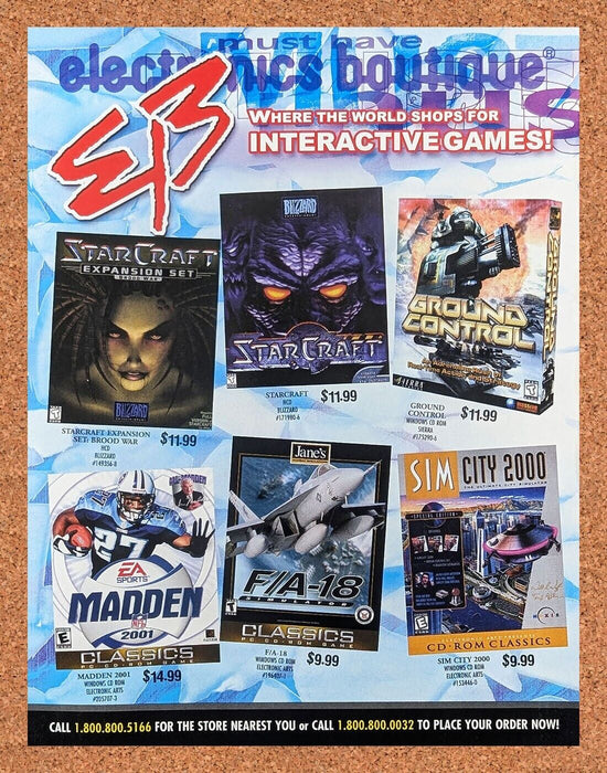 2002 StarCraft PC Original EB Games Blizzard Ad v1 - for just $17.99! 