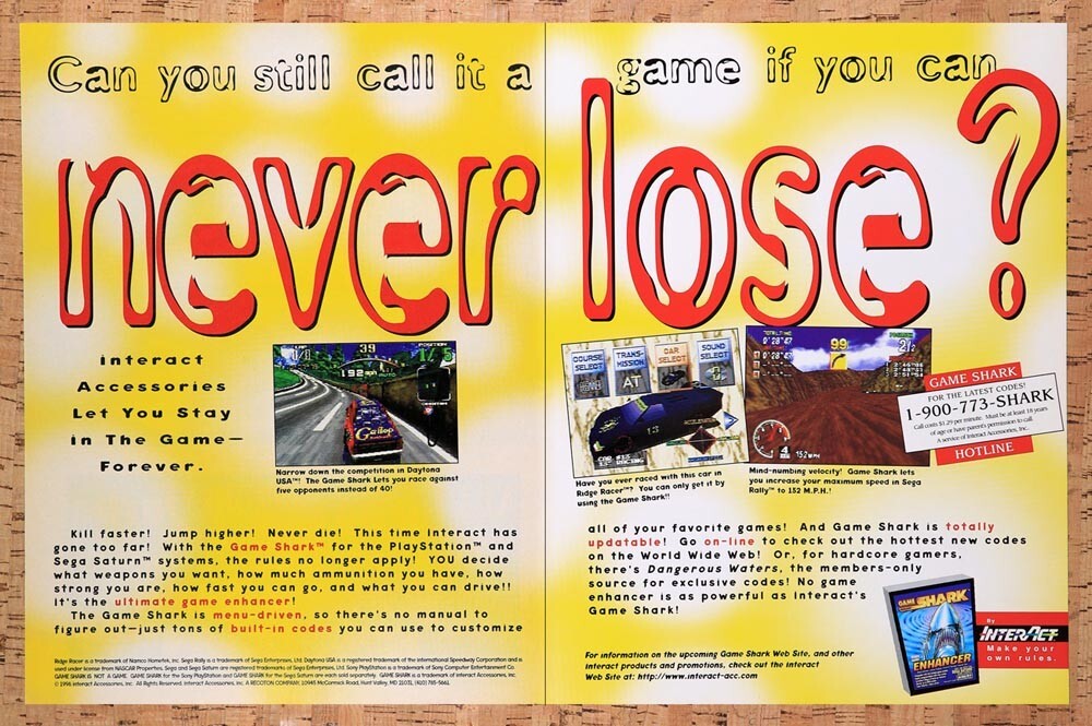 1996 GameShark Video Game Enhancer Original Ad v13 - for just $21.49! 