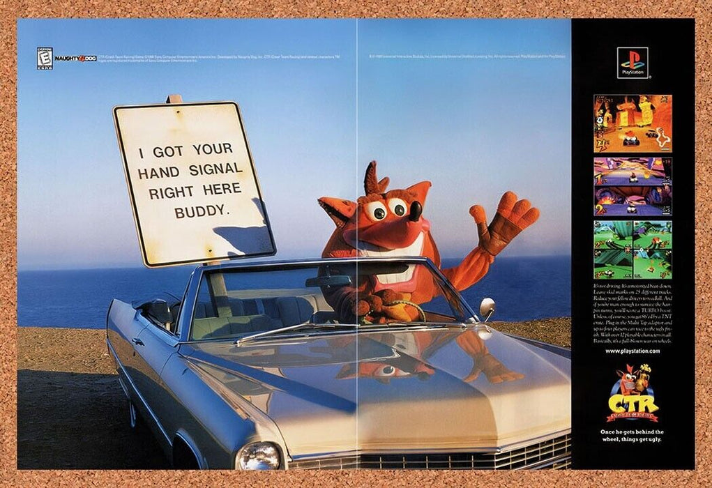 1999 Crash Team Racing PS1 Original Ad v1 - for just $21.49! 