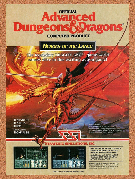 1988 Advanced Dungeons & Dragons Heroes Of The Lance PC Original Ad v1 - for just $18.29! 