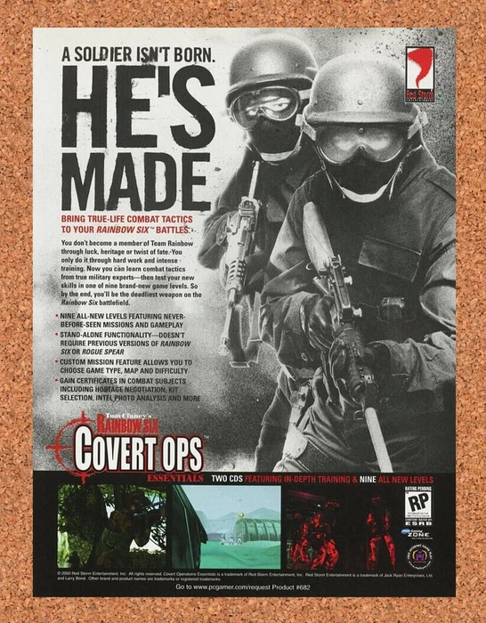 2002 Rainbow Six Covert Ops PC Original Ad v1 - for just $17.99! 