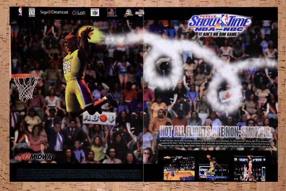 1999 NBA Show Time NBA On NBA PS1 Original Ad v1 - for just $21.49! 