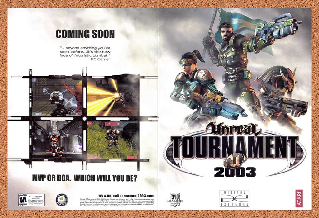 2002 Unreal Tournament 2003 PC Original Advertisement v4 - for just $23.99! 